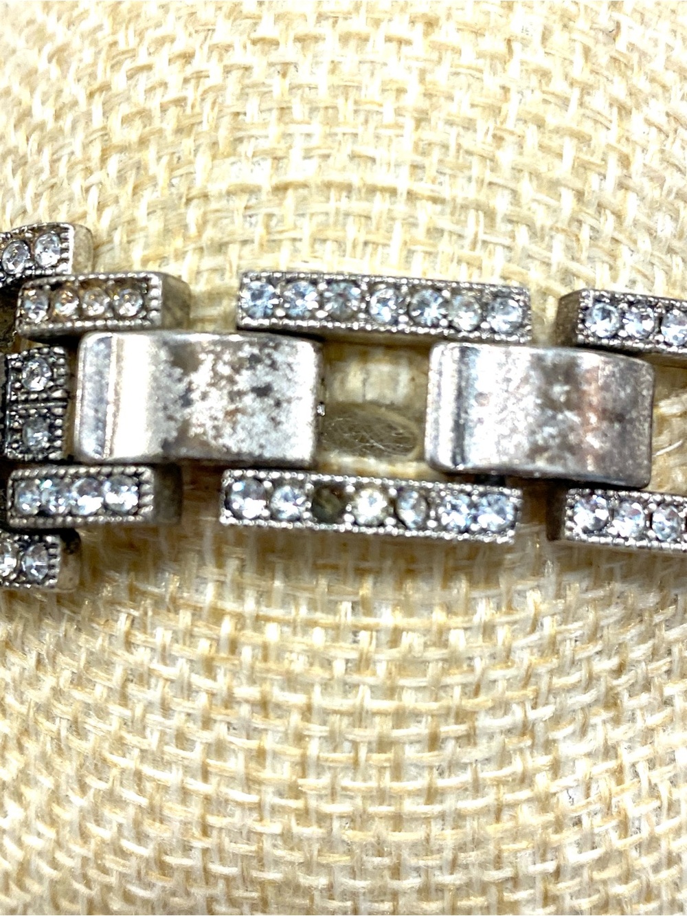 Stella & Dot Silver Crystal Art Deco Link Bracelet - Missing Stone Back - Picture 5 of 7